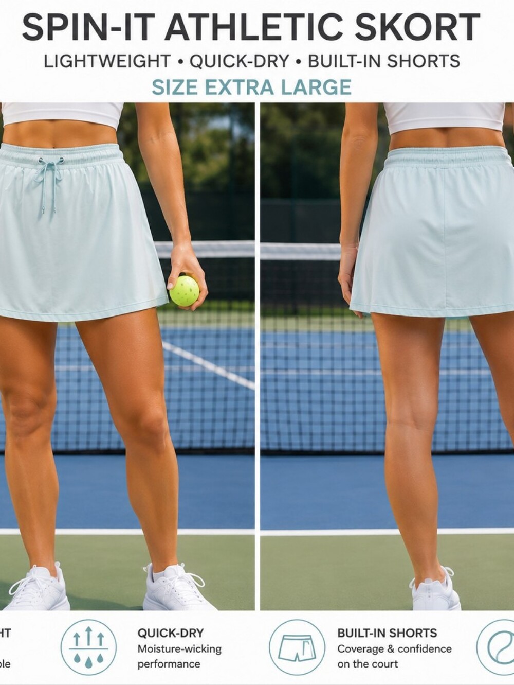 NWT TAIL Women Skort Lightweight Active‎ Golf Tennis Athletic Skirt 14.5 Size XL